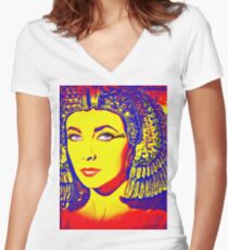 Elizabeth Taylor in Cleopatra Women's Fitted V-Neck T-Shirt
