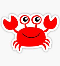 Funny red crab cartoon Sticker
