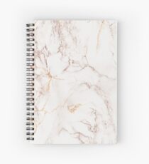 Copper Rose Gold Marble Spiral Notebook