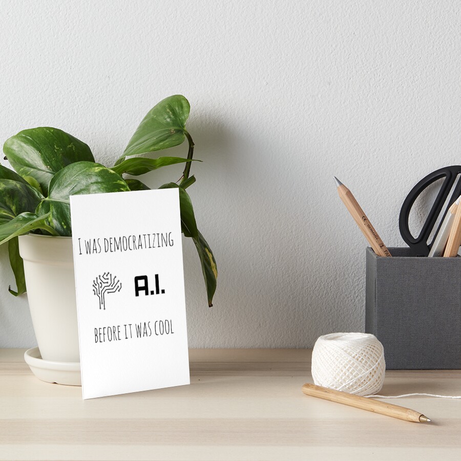 Democratizing AI Brain Version Art Board Print