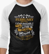 Camiseta ¾ bicolor para hombre soy una mujer de febrero