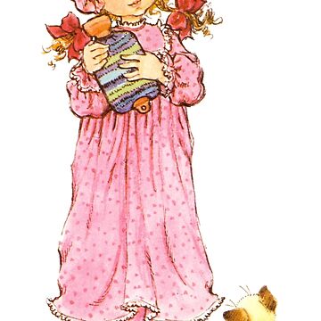 Sarah kay - Girl with nightie and hot-water bottle Sticker for