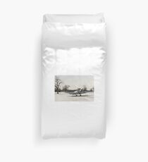 Spitfire in the snow Duvet Cover