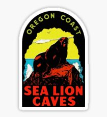 Oregon Coast Sea Lion Caves Vintage Travel Decal Sticker