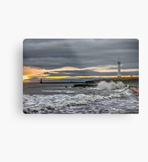 Seaburn and Roker Lighthouses Metal Print