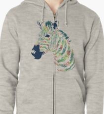 Kollagen Zebra Hoodie mit Reißverschluss