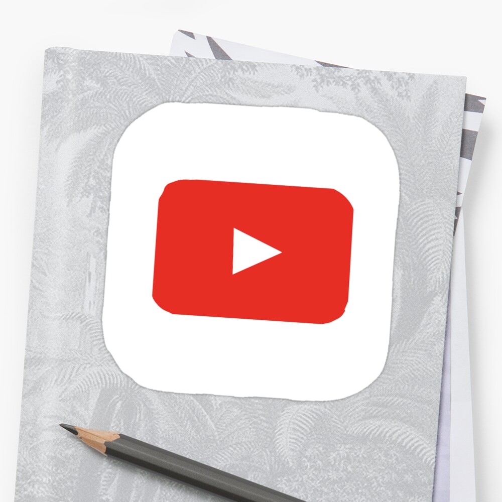  Youtube  app logo  drawing Sticker  by kennabear16 Redbubble