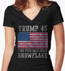 Trump 45 Suck It Up Buttercup Women's Fitted V-Neck T-Shirt