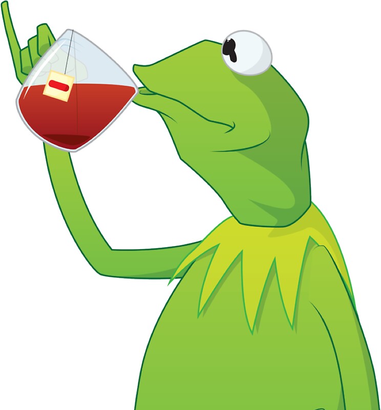 "Kermit Drinking Tea" Stickers by Darealjax Redbubble