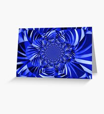 Blaue Zebra gestreifte Blume Grußkarte