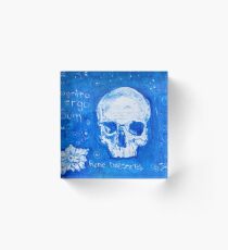 Rene Descartes in oil skull! Acrylic Block