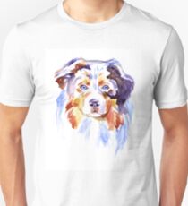 Watercolor Australian shepherd Unisex T-Shirt
