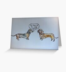 Sausage dog romance Greeting Card