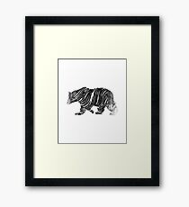 Yogi Bear, Black and White, Digital Drawing, 2017, Abstarct artwork Framed Print