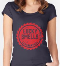 Camiseta entallada de cuello redondo Lucky Smells Lumbermill Red (Una serie de eventos desafortunados)