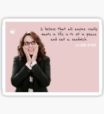 Liz Lemon, sitting & sandwiches Sticker
