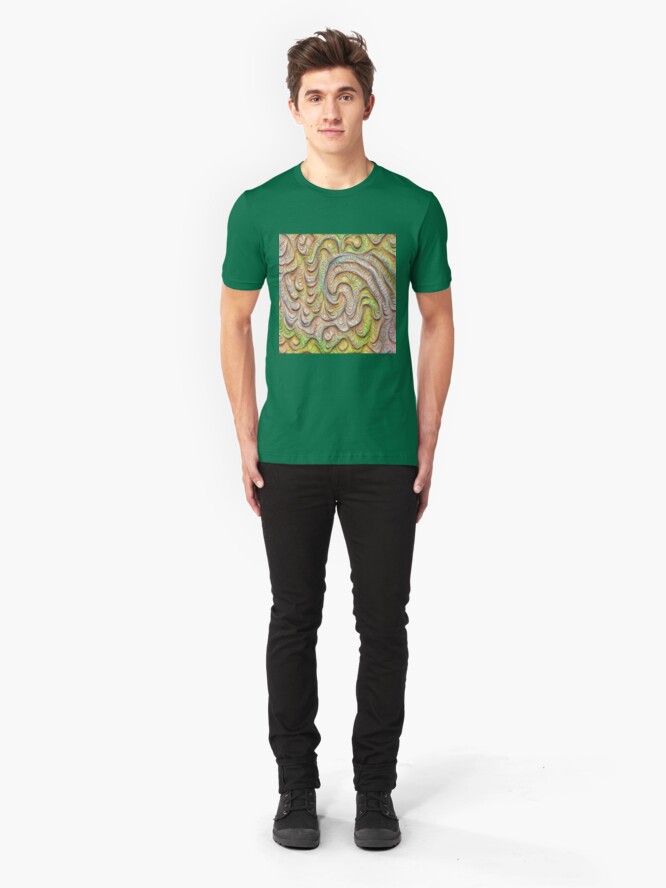 Alternate view of Frozen spring wave #DeepDream #Art | Sasalusais pavasara vilnis Slim Fit T-Shirt
