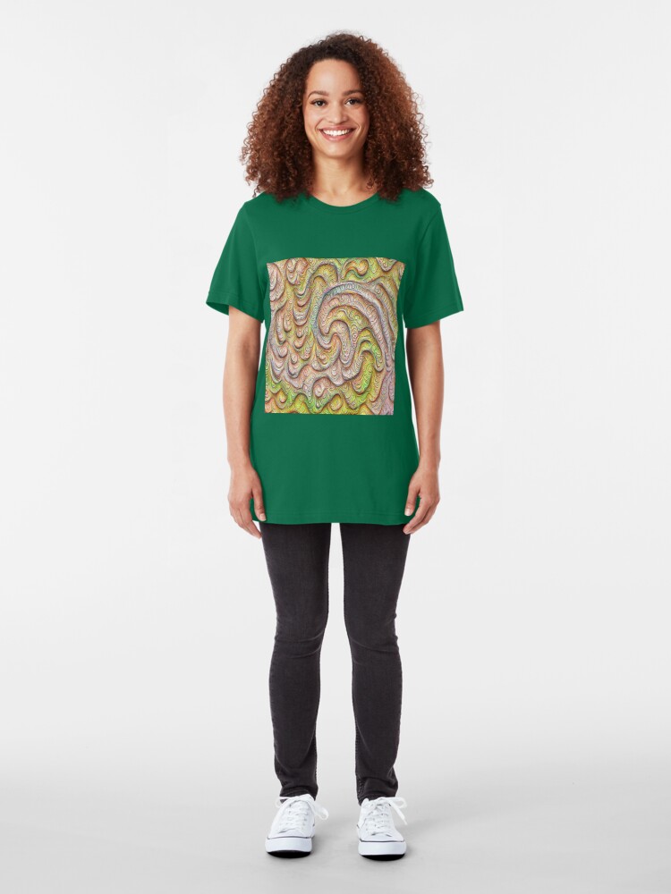 Alternate view of Frozen spring wave #DeepDream #Art | Sasalusais pavasara vilnis Slim Fit T-Shirt