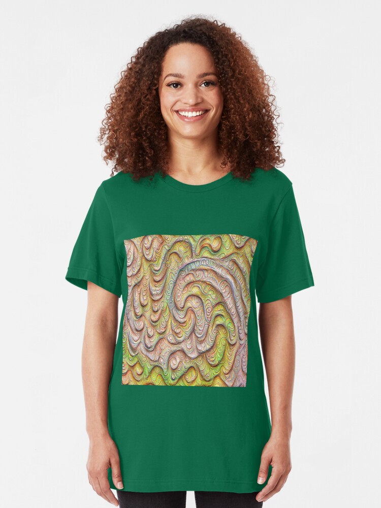 Alternate view of Frozen spring wave #DeepDream #Art | Sasalusais pavasara vilnis Slim Fit T-Shirt