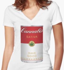 Cannabis Sativa Women's Fitted V-Neck T-Shirt