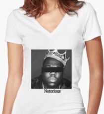 Biggie Smalls Notorious Women's Fitted V-Neck T-Shirt