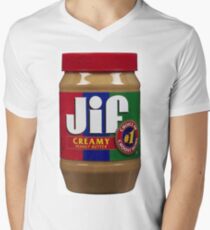 Jif Erdnussbutter (extra cremig) T-Shirt mit V-Ausschnitt