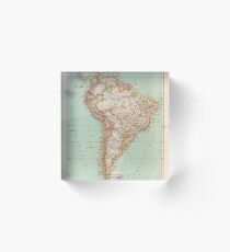 South America Antique Maps Acrylic Block