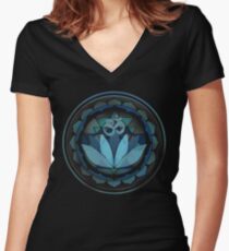 Buddhist lotus yoga sanskrit om Women's Fitted V-Neck T-Shirt