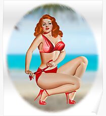 Girl on Beach Poster