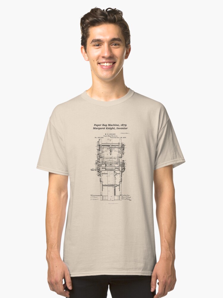 Margaret Knight Inventor Of The Paper Bag Machine Classic T Shirt Front Margaret Knight Inventor Of The Paper Bag Machine Classic T Shirt Front