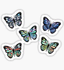 Cute Patterned, Flying Butterflies Pack of 5 Sticker