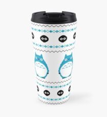 Totoro Winter Pattern - Blue Travel Mug
