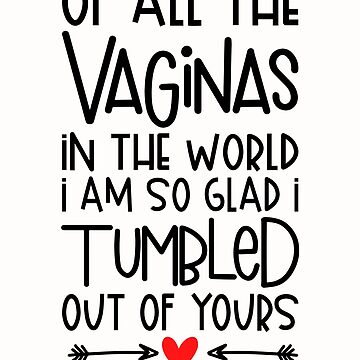 Of All The Vaginas In The World I'm Glad I Tumbled Out Of Yours Acce -  Anvyprints - Personalized Gifts