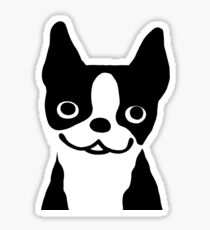 Boston Terrier Smiling Face Sticker
