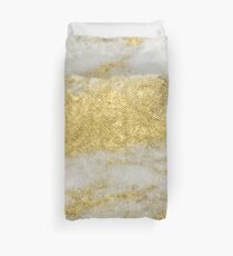 Marmor - glitzerndes Gold Marmor und weißes Muster Bettbezug
