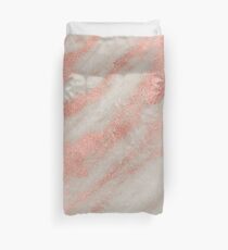 Marmor - Rose Gold Marmor Folie auf Weiß Bettbezug
