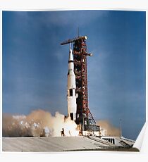 Apollo 11 space vehicle taking off from Kennedy Space Center. Poster