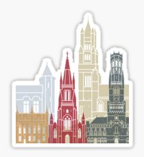 Affiche de skyline de Bruges Sticker