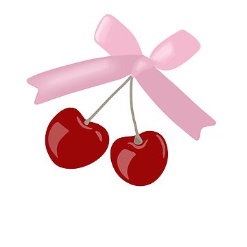 cherry bow Sticker for Sale by daniwillows