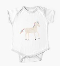 Unicorn Pattern on Pastel Purple Kurzärmeliger Einteiler