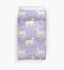 Unicorn Pattern on Pastel Purple Duvet Cover