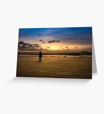 Another Place - Crosby Beach Iron Man at Sunset Greeting Card