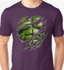 Green muscle chest in purple ripped torn tee Unisex T-Shirt