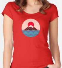 Fuji Tailliertes Rundhals-Shirt