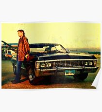 supernatural tv dean baby impala fan art Poster
