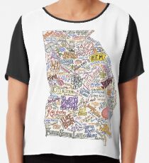Georgia Music Map Chiffon Top