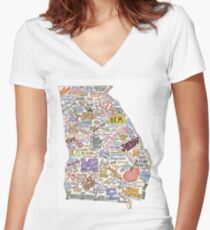 Georgia Music Map Women's Fitted V-Neck T-Shirt