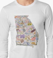 Georgia Music Map Long Sleeve T-Shirt