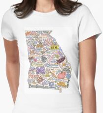 Georgia Music Map Women's Fitted T-Shirt