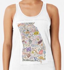 Georgia Musik Karte Racerback Tank Top